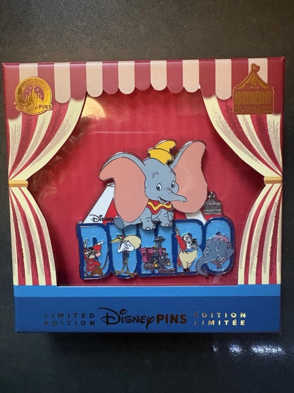 Disney Dumbo 85th Anniversary Mini Jumbo Pin New Glitter 2026 Pin